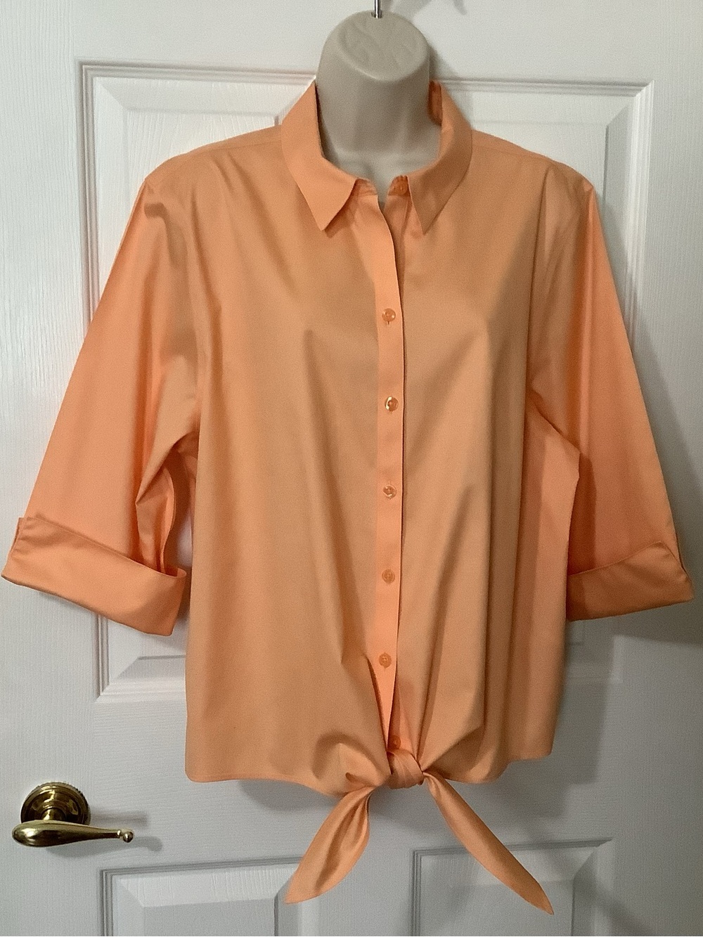 Chico's No Iron Top 3 XL Shirt Tie Front
